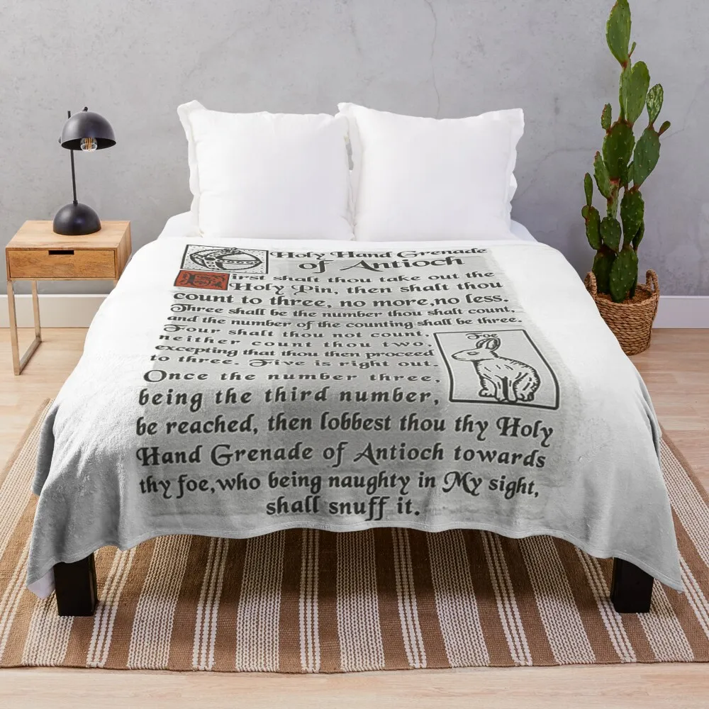

Holy Hand Grenade Script Throw Blanket manga Luxury Thicken Decorative Sofa wednesday Blankets