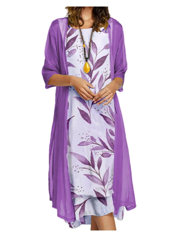 Ele imprimé décontracté Dr ensemble femmes Aosphère imprimé robe de loisirs costume automne saison Stand Fit t-shirt Dr