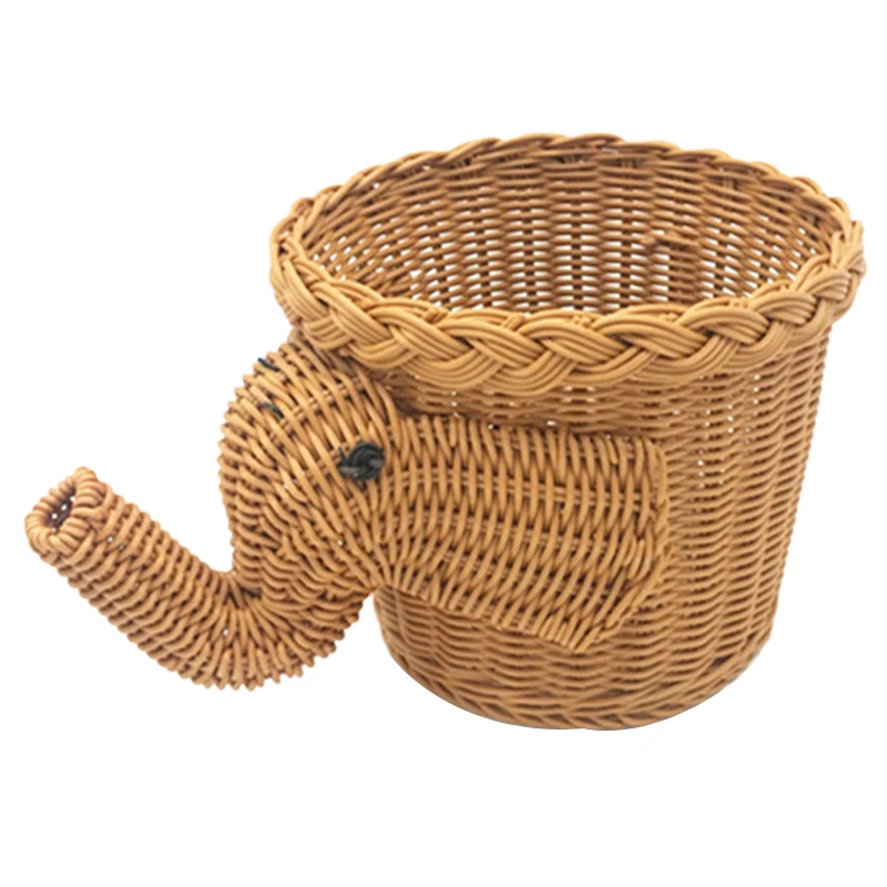 

Handmade Bamboo Elephant Wicker Picnic Basket Food Bread Camping Picnic Basket Bamboo Fruit Storage Basket