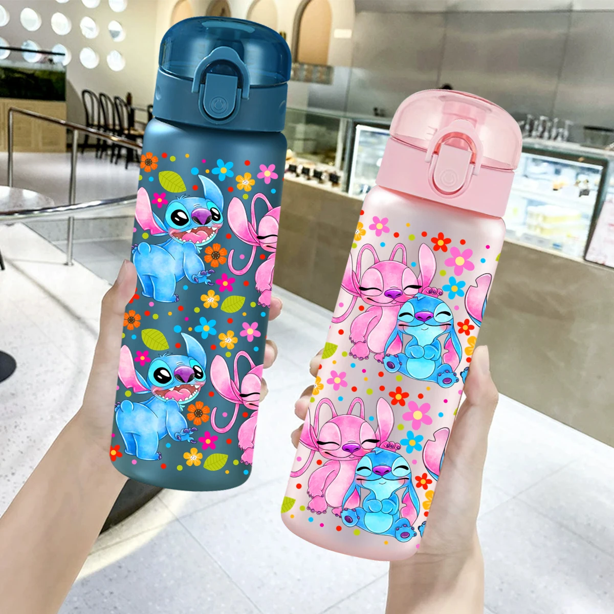 

1pc Disney Stitch Pattern 26oz Water Bottle, Outdoor Travel Leak Proof Plastic Sports Bottle, Birthday Gift, Back To School Gift