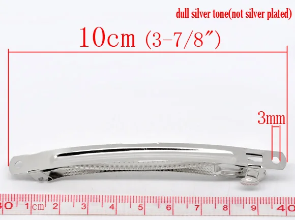 10 PCs Alloy Barrette Hair Clips Arched Silver Color Hairpin Girl Women Handmade Hair Clips Accessories 10cm X 0.7cm