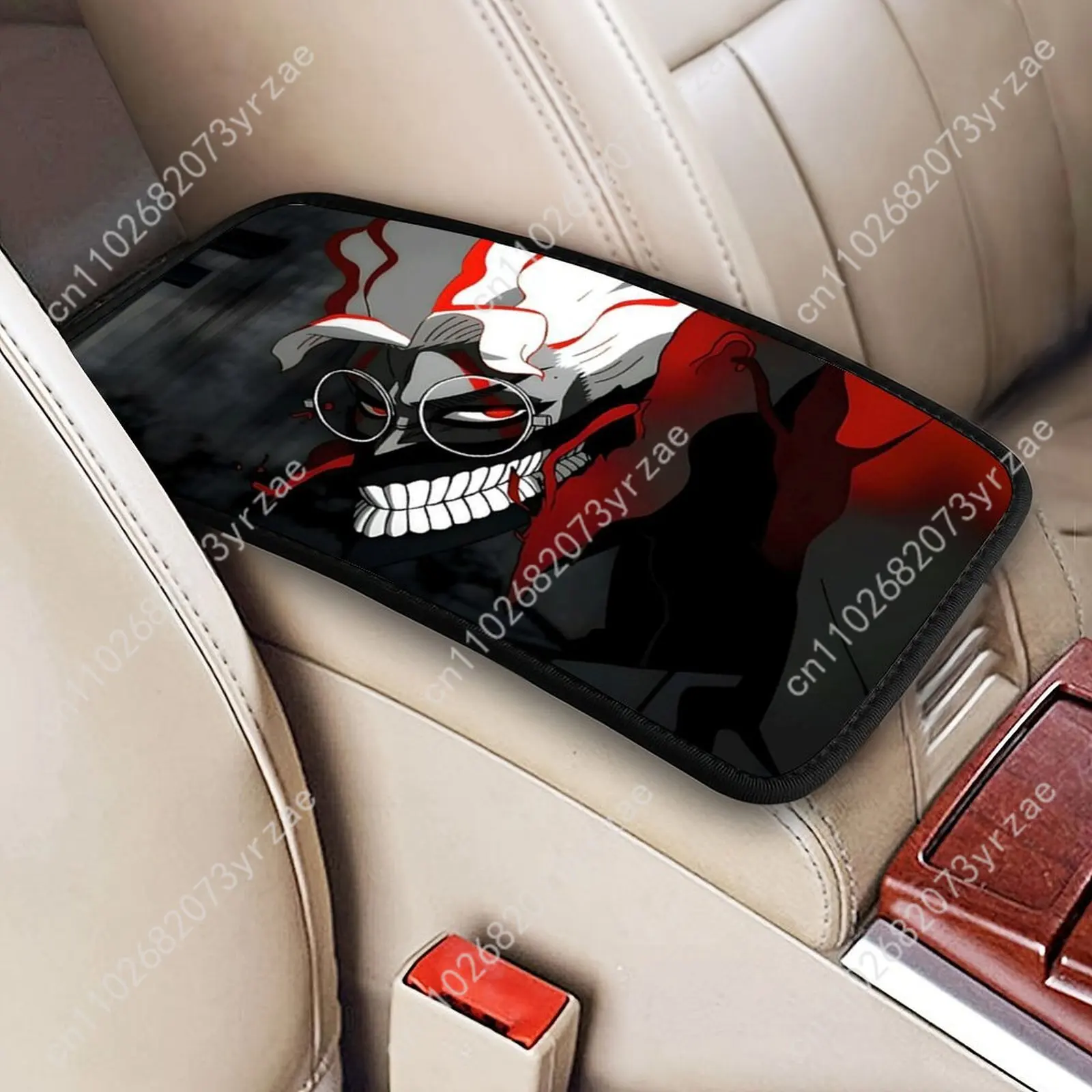 

Anime Caricature Mask Universal Car Armrest Mats High Quality Non-Slip Car Armrest Cover Elastic Straps Car Interior Accessories