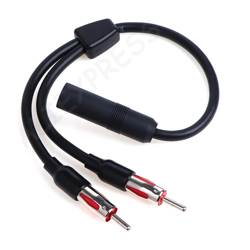 [G]Car AM FM Antenna Splitter Y-Adapter 2 Male 1 Female Extension Cable Adapter Radio Antenna