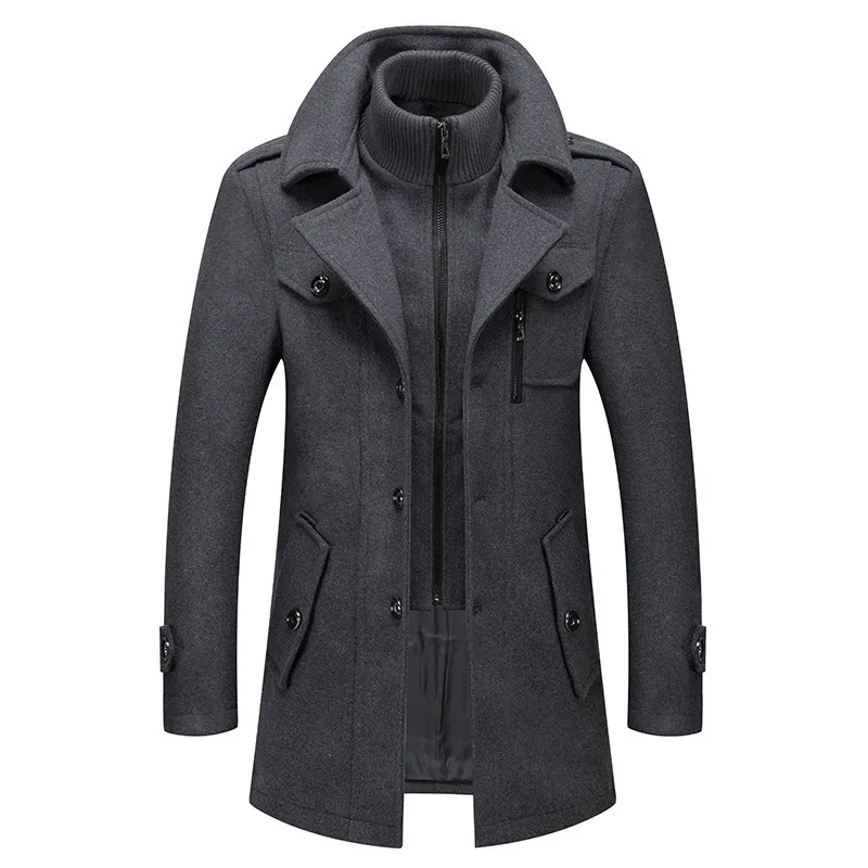 

Men's Casual Business Woolen Overcoat Double-Collar Cold-Resistant Jacket Fashionable Autumn Winter 2025