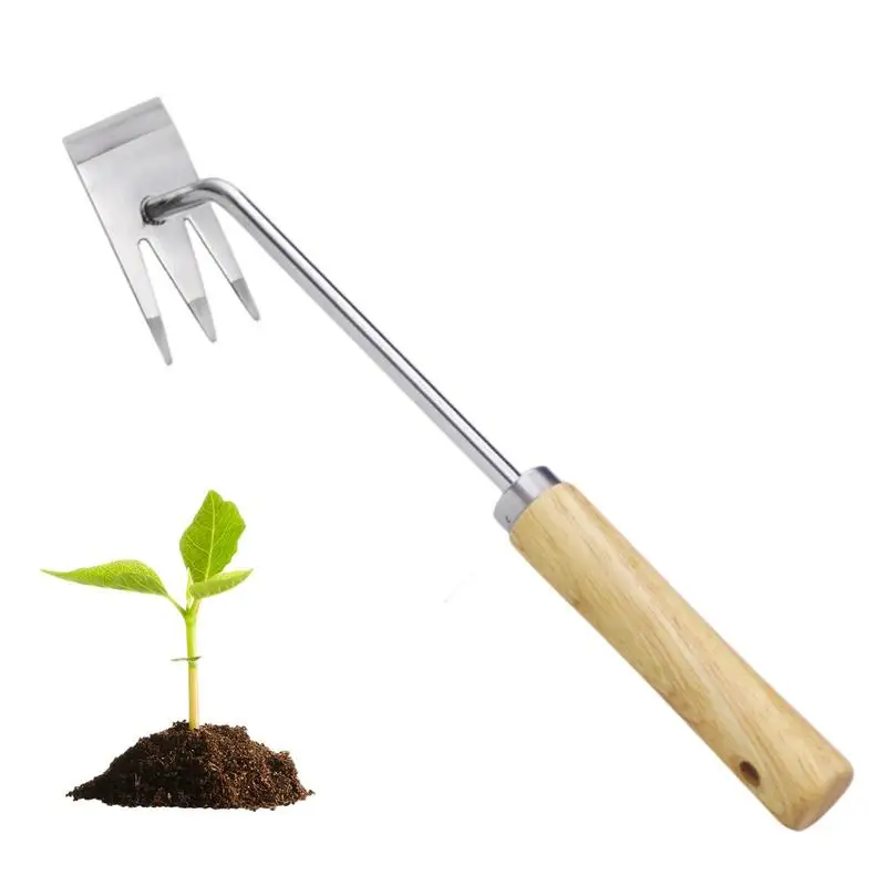 

Stainless Steel Grass Rooting Shovel Loose Soil Hand Weeding Garden Weeder Tool Removal Puller Hand Lawn Grass Remover Rake