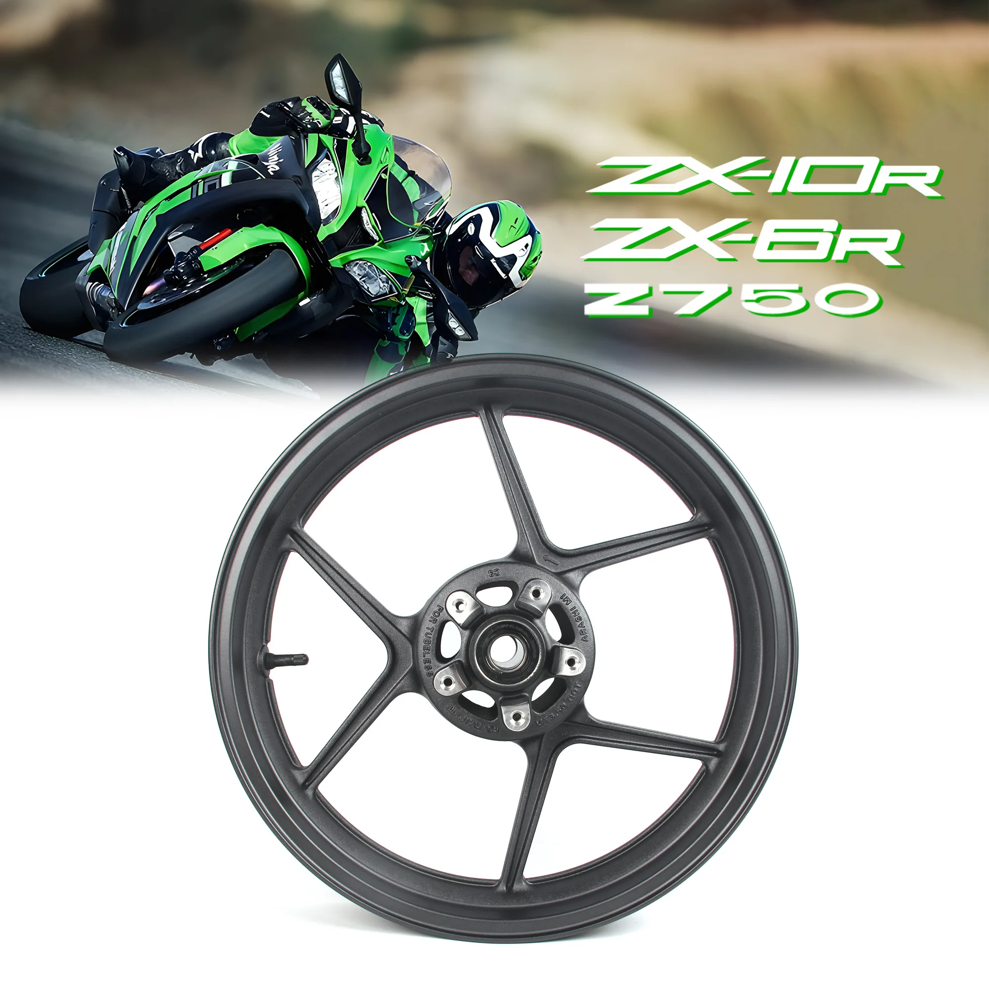 For Kawasaki ZX-10R Front Wheel Rim Ninja ZX10R 2006 - 2010 2007 2008 2009 Motorcycle Accessoires CNC Aluminum ZX6R Z750 ZX-6R