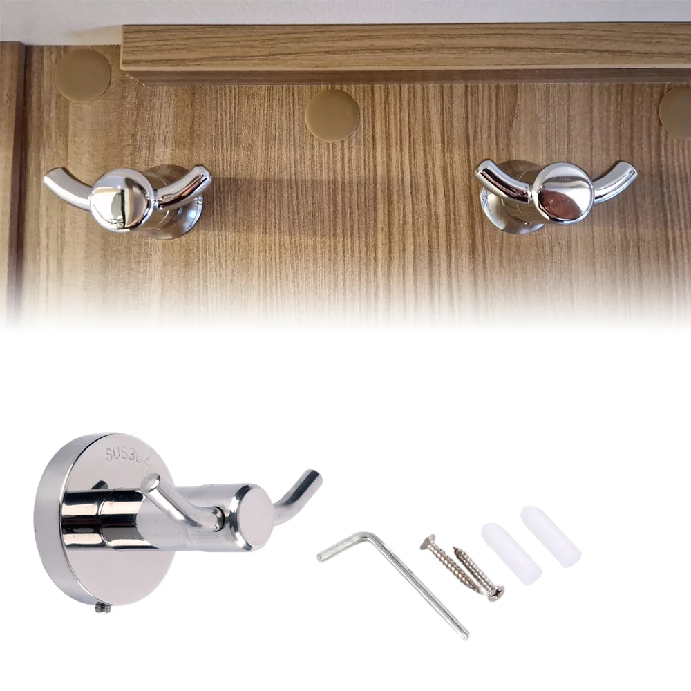 

1 Set For Caravan Motorhome Hooks Polished Chrome Bathroom Towel Robe Coat Motorhome Hooks RV Caravan Accessories Hooks Tool