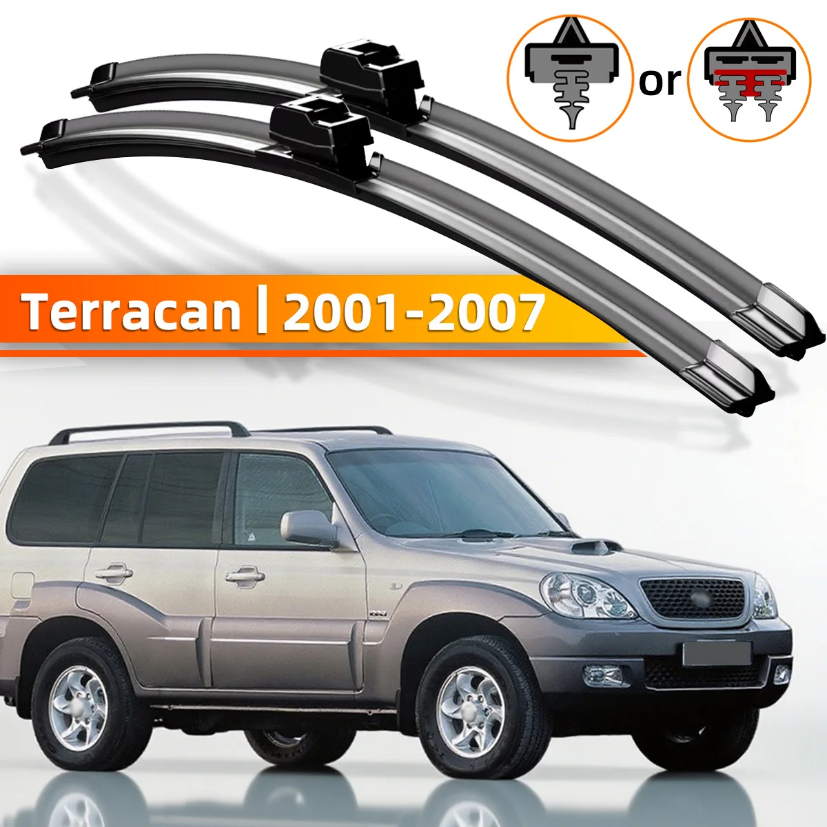 2PCS Frontscheibe Scheibenwischer Geeignet Für Hyundai Terracan 2001-2007 Windschutzscheibe Fenster Zubehör 2002 2003 2004 2005 2006