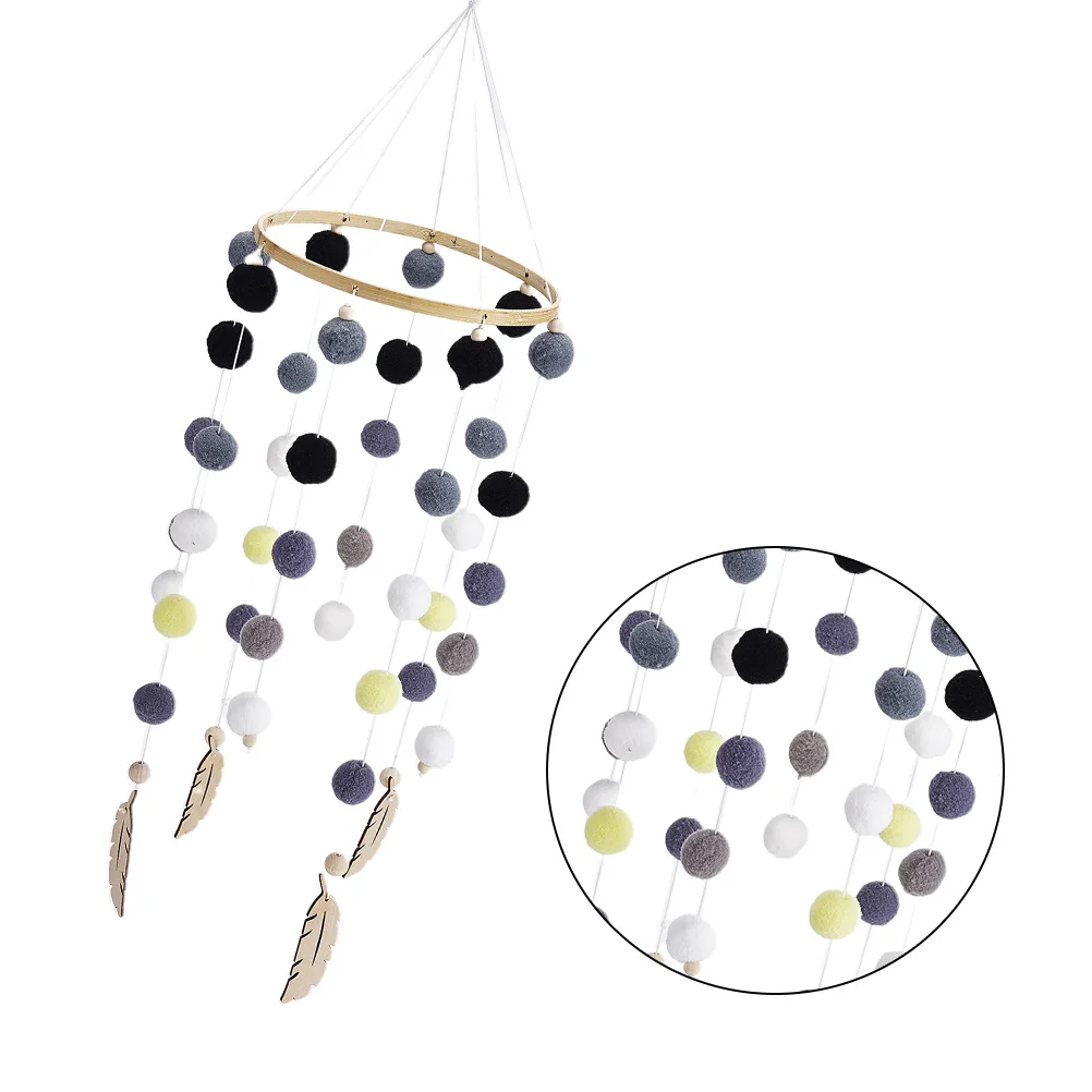 1 قطعة الرياح الرنين الجدار قلادة شعري سلسلة أسود رمادي أبيض أصفر معلق جدار ديكور غرف معيشة غرفة نوم غرفة الشمال البوهيمي