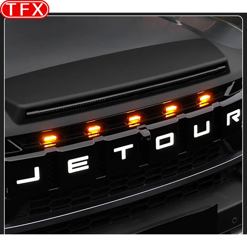 For Chery Jetour T2 2024 2023 Car Front Grille Light LED Daytime Running Decoration Light Front Face Grille Light Accessories