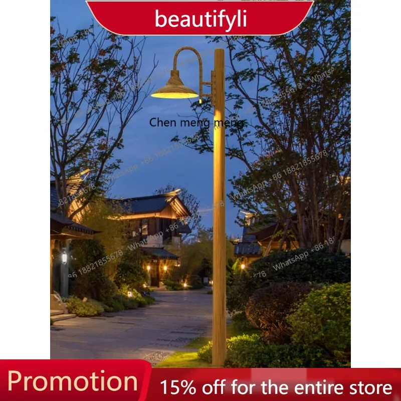 

s51 Outdoor antique high pole lamp solar waterproof garden lamp B & B scenic retro park garden lamp