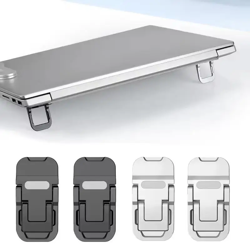 Portable Foldable Laptop Stand Mini Legs Computer Keyboard Riser with 2 Adjustable Angles Self-Adhesive Invisible Notebook Stand