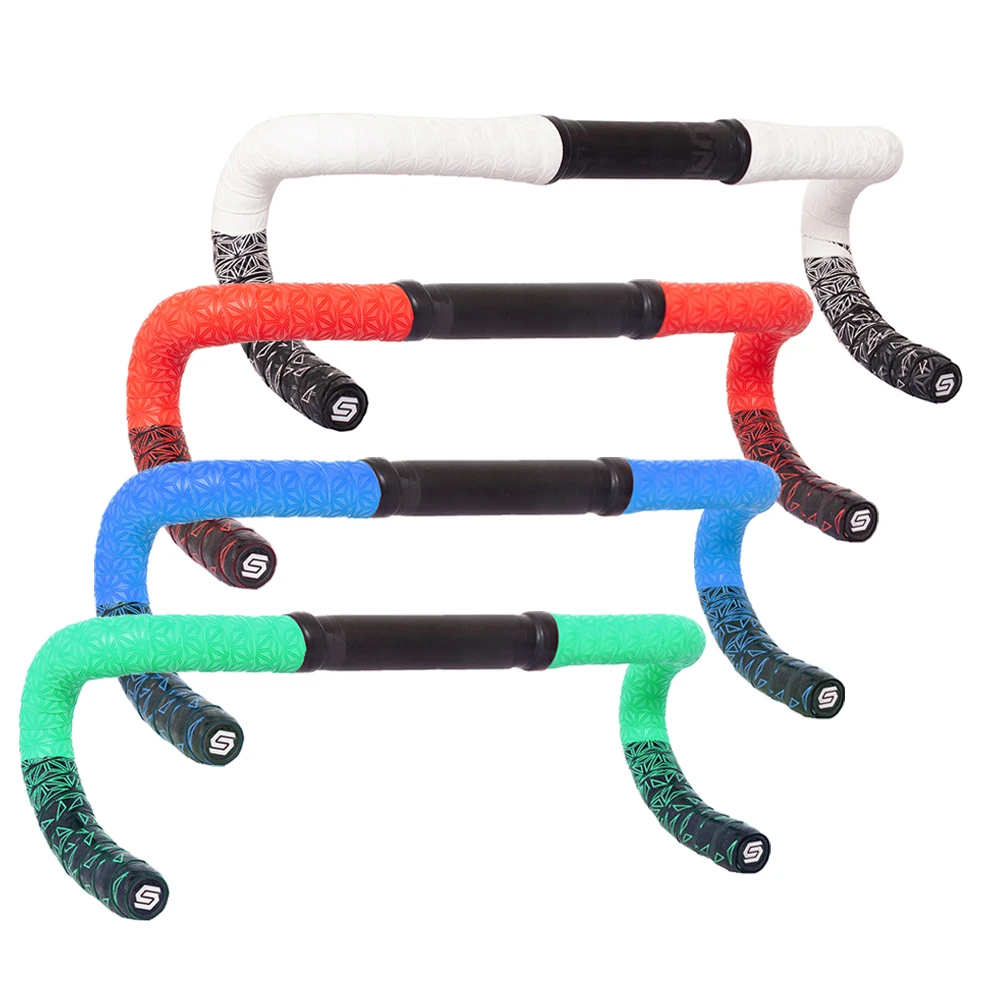 1 Paar Neues Fahrradlenkerband Zweifarbiges Rennrad-Lenkerband mit Chrysanthemenmuster EVA+PU Weiches Anti-Vibrations-Lenkerband Langlebiges Lenkerband – Detail 2