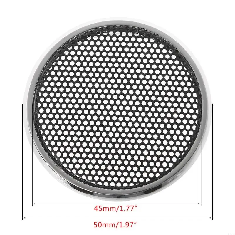

2pcs 2inch Decorative Steel Mesh Circle Car Speaker Protective Cover Cases Horn Guard Decorative Circle Video Accessory