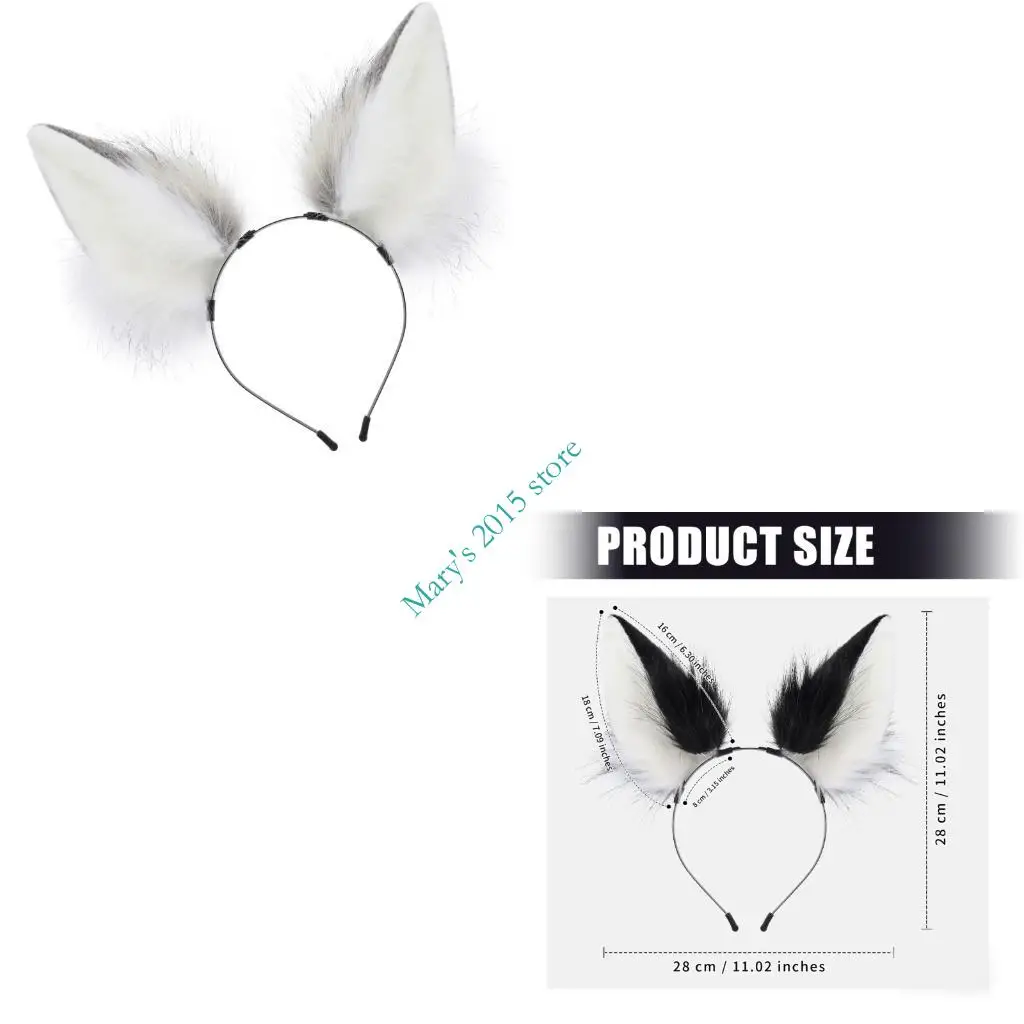 Faux Furs Cats Foxes Ears Hairhoop Headwear Sweet Lolitas Headdress Hair Accessories Halloween Cosplay Party Fancy Dress Costume