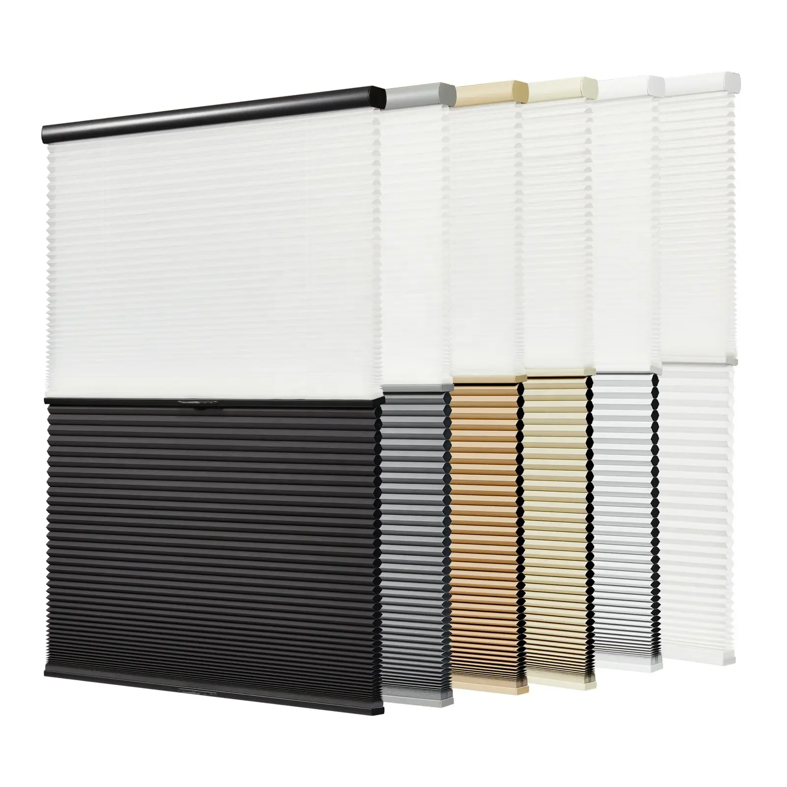 High Quality Waterproof Blackout Fabric Child Safety Cordless Dual Layer Day And Night Honeycomb Blinds For Bedroom
