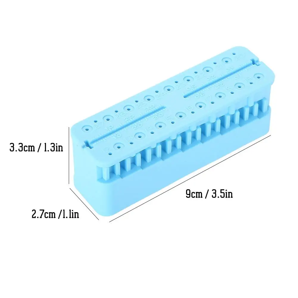 Régua de medição autoclavável Mini Endo, Instrumento Odontológico Plástico para Dentista, Cor Azul e Cinza, 9x2.7x3.3cm