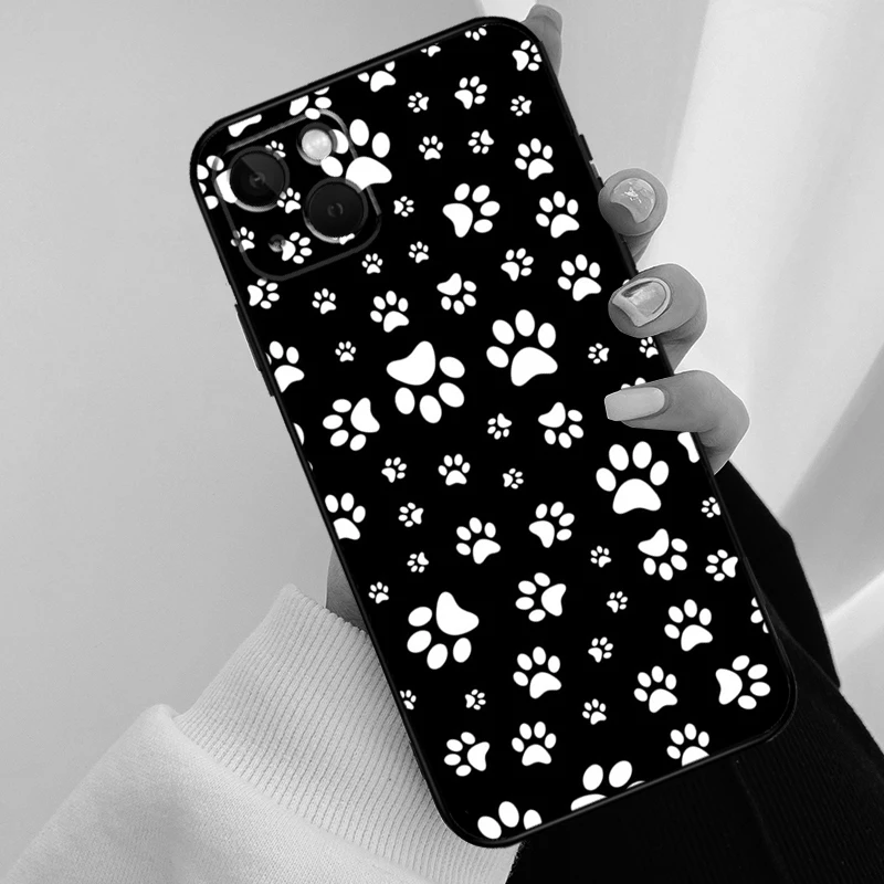 Animal Dog Paw Prints Phone Case For iPhone 13 12 11 14 Pro Max Mini X XR XS Max 6S 7 8 Plus Shockproof Soft Case