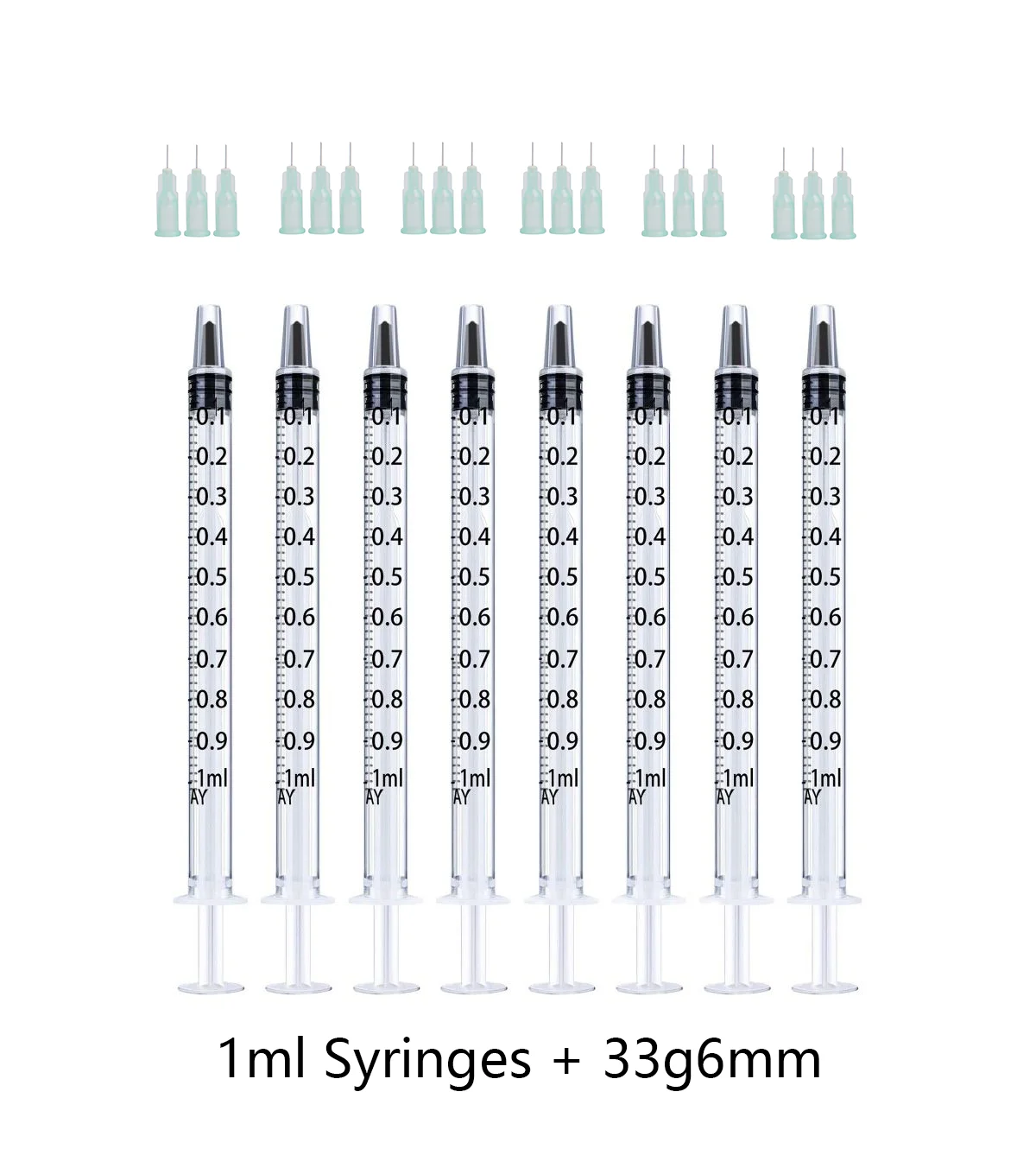 1ml Syringes+34G4MM+32G4MM+30G4MM Injection Needles Drawing Needles Injection Tool Sharp Pointed Needles Disposable Needle