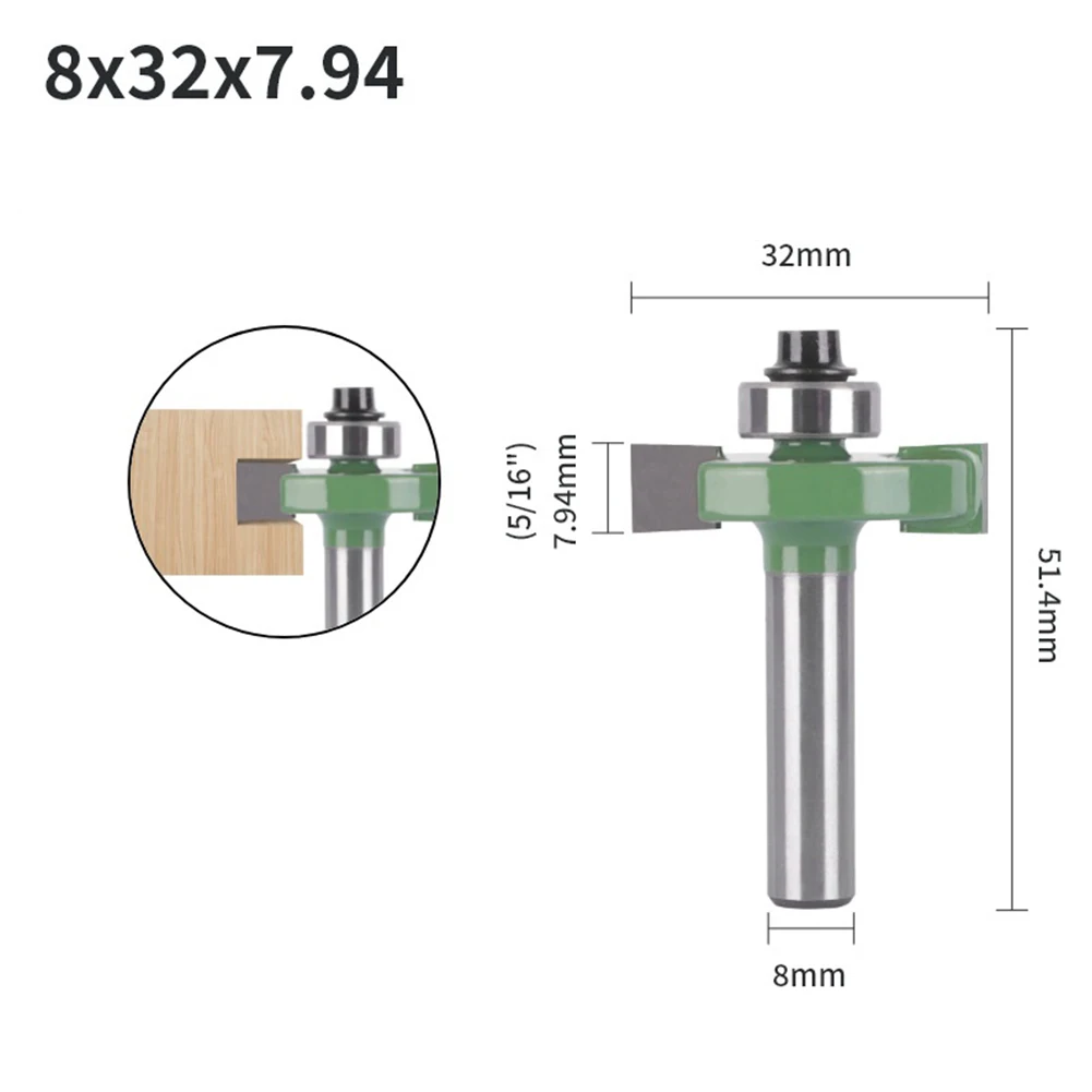 Router Bit Frees Schacht 8Mm Elektrisch Gereedschap Rabbeting Router Bit T-Type T-Sleuf Houtbewerking Gereedschap
