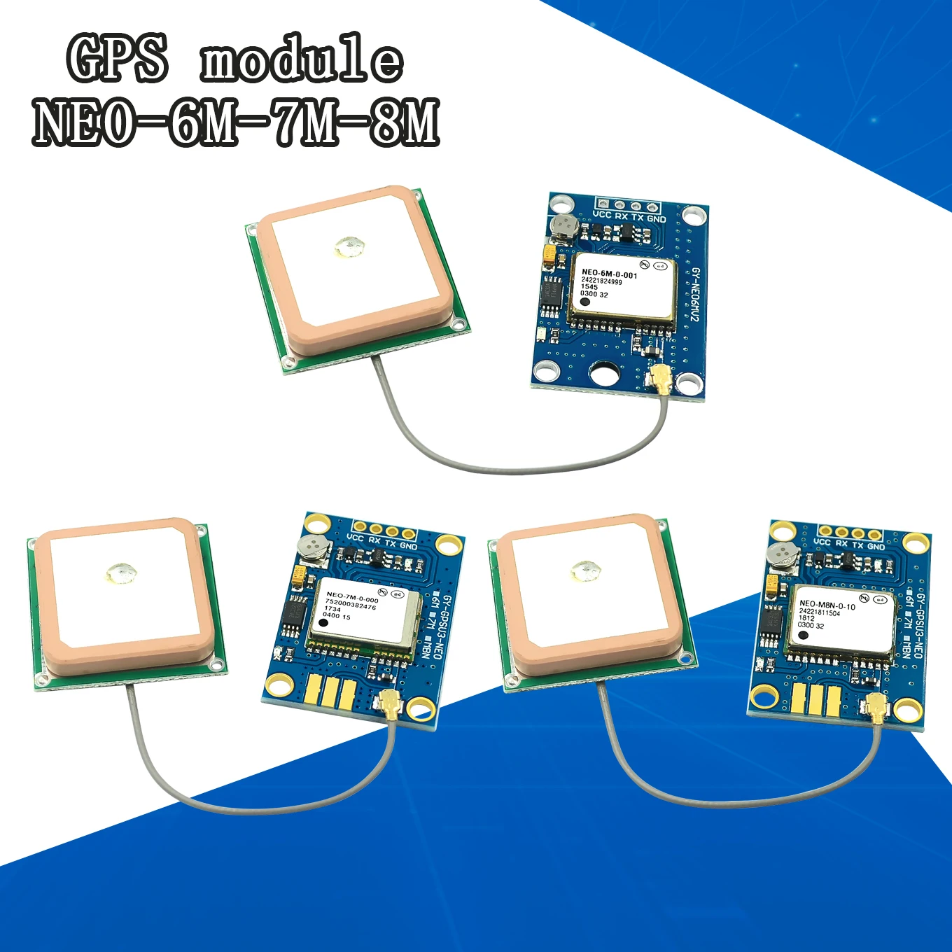 

GY-NEO6MV2 GY-NEO7MV2 GY-NEO8MV2 NEO-6M NEO-7M NEO-8M GPS Module with Flight Control EEPROM MWC APM2.5 large antenna for arduino