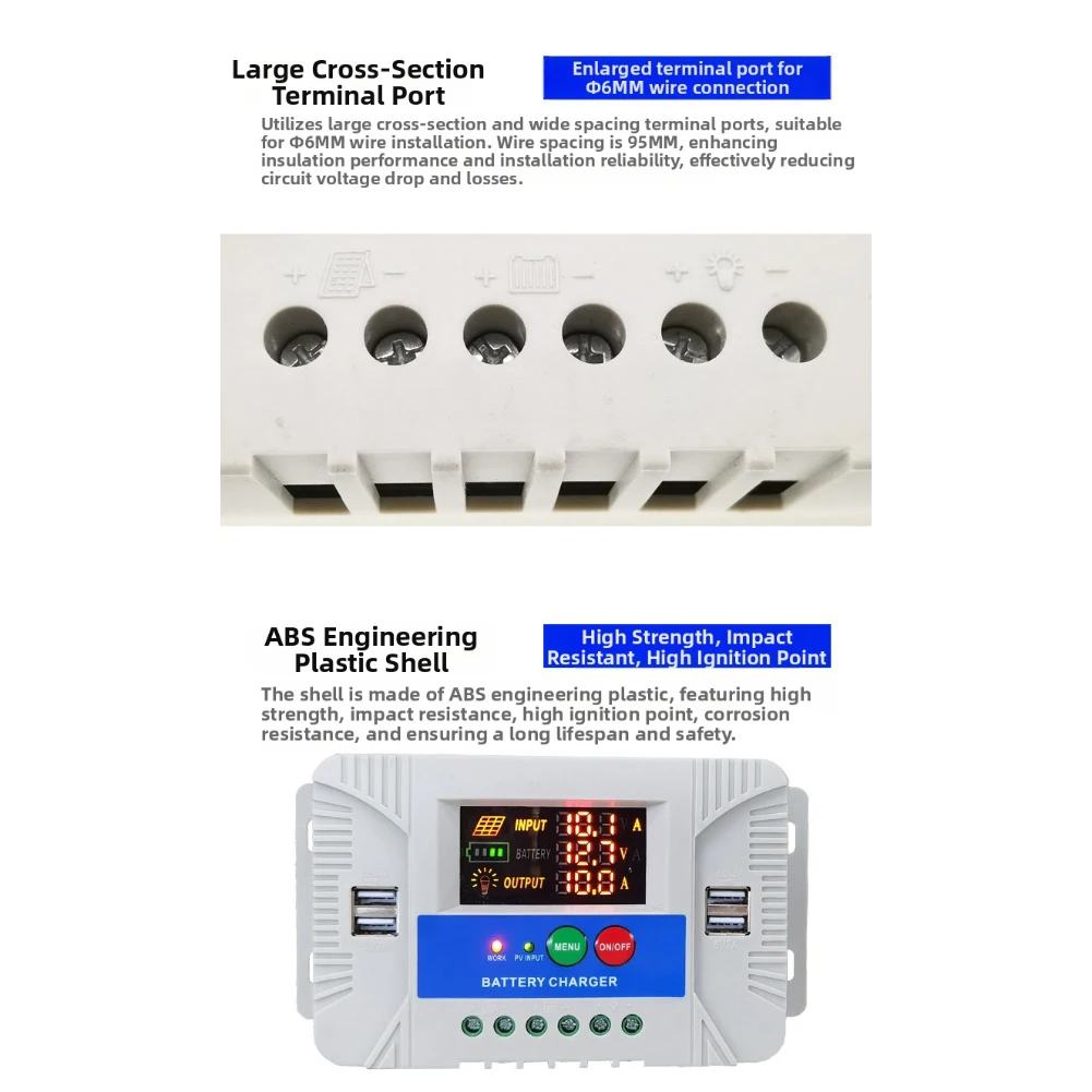 12 فولت/24 فولت الشمسية جهاز التحكم في الشحن بطارية الرصاص الحمضية نظام شحن الطاقة الشمسية شحن ذكي الصناعية الصف وحدة تحكم صغيرة #3