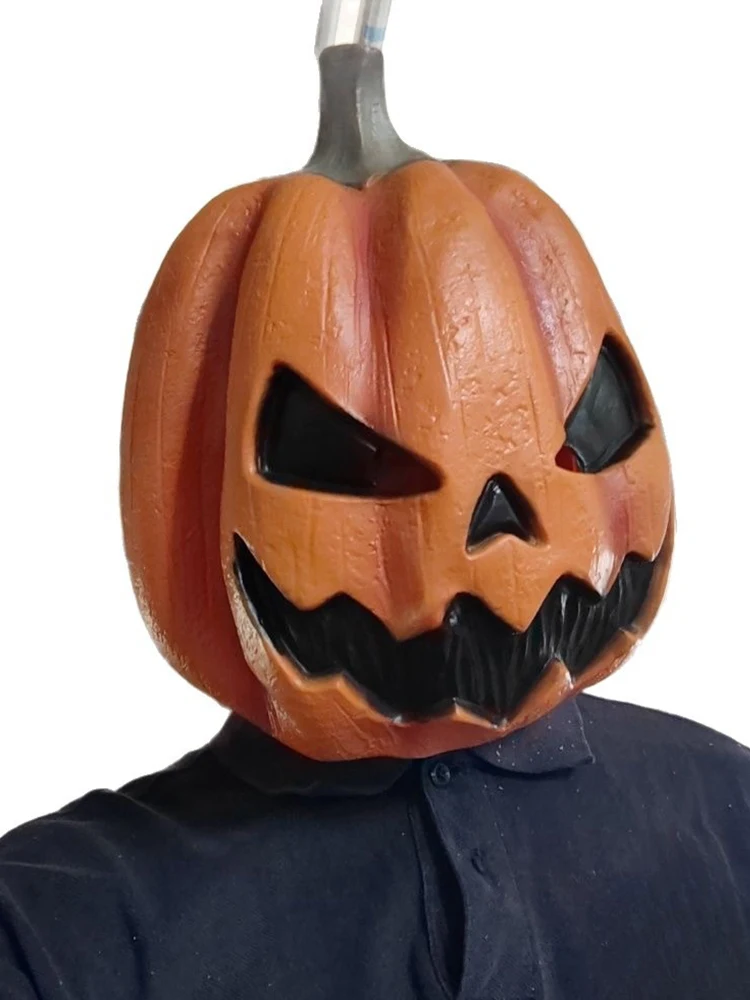 Latex Halloween Pumpkin Head Mask Head Cover Trick or Treat Scary Pumpkin Mask Breathable Novelty Jackolantern Mask Fancy Dress