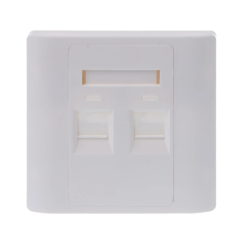 Vrouw-vrouw CAT6 RJ45 LAN Faceplate 86x86mm Internet Plug Outlet 2 CAT6 Dropshipping