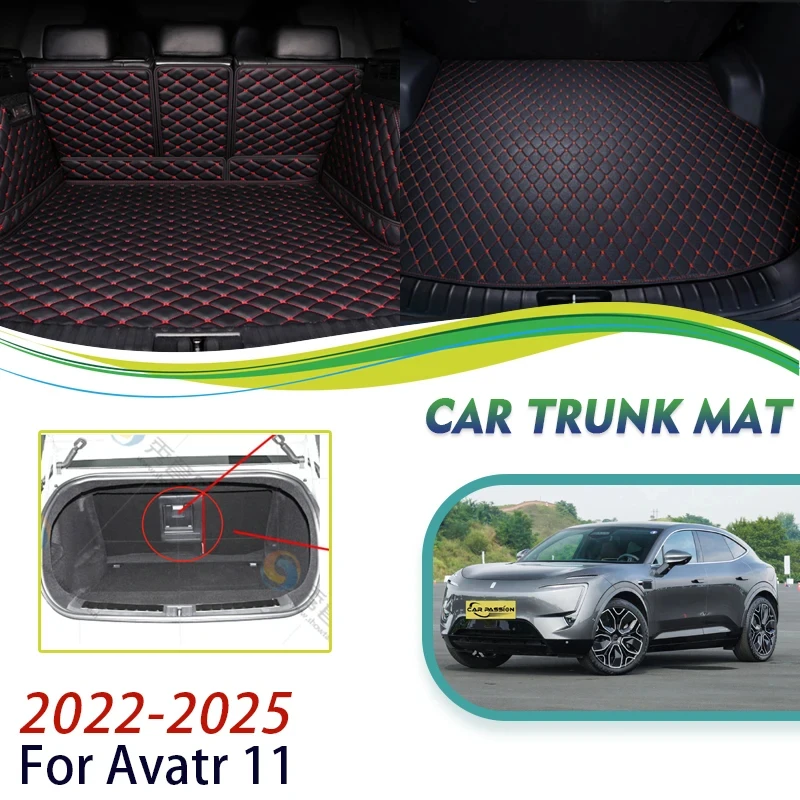 

For Avatr 11 One One 2022 2023 2024 2025 Car Rear Trunk Storage Pad Leather Trunk Mat Interior Dedicated Carpet Auto Accessories