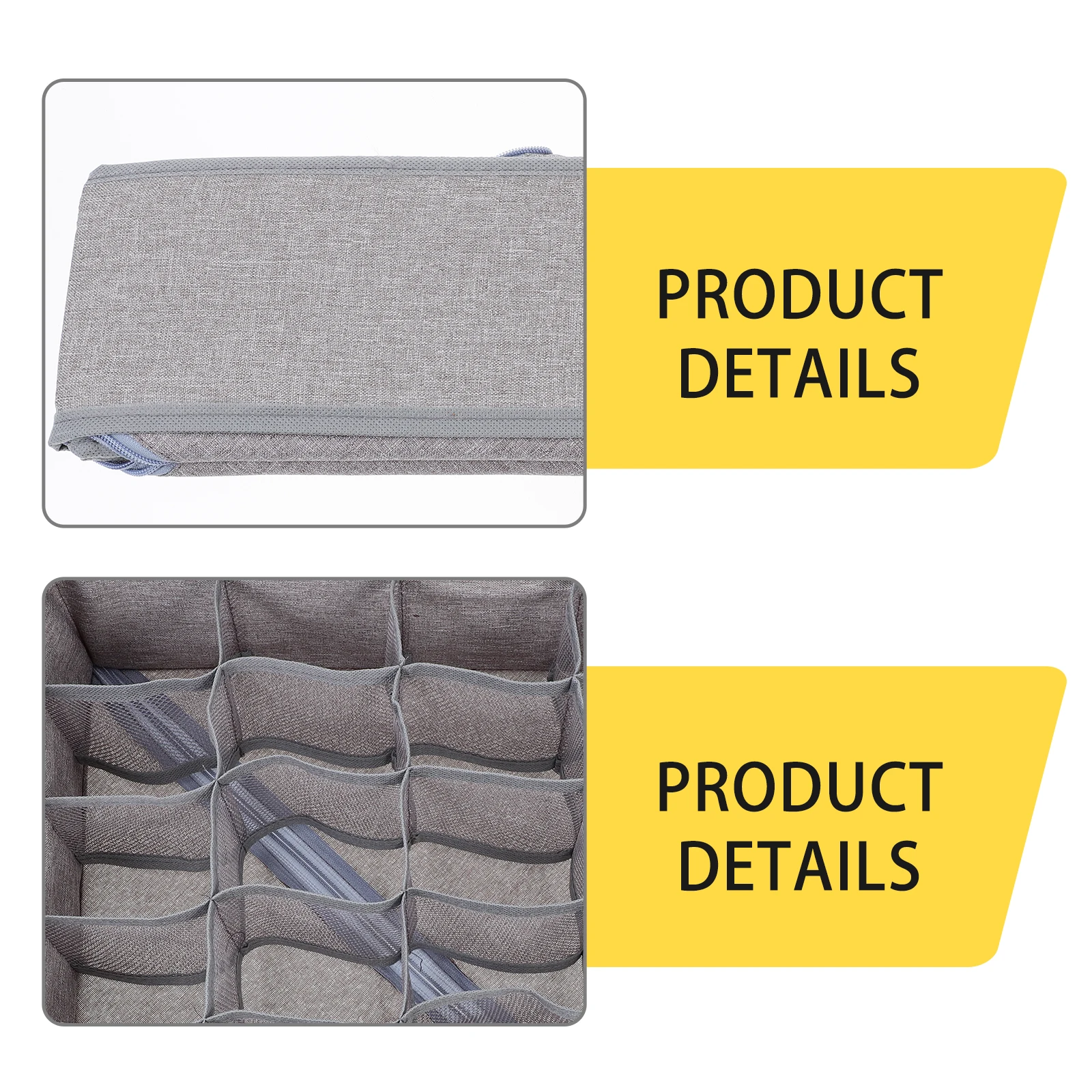 

2Pcs Foldable Dresser Organizer 24 Slots Underwear Box Sock Tie Storage Divider for Closet Drawer Organizer Storage Container