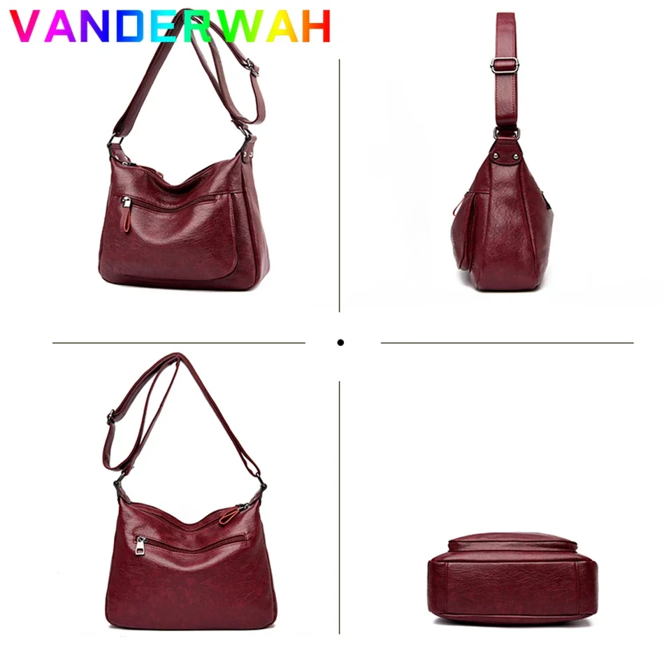 Hohe Qualität Leder Tote für Damen Luxus Casual Frauen Designer Schulter Crossbody Sac Weibliche Arbeiter Bolsas Handtaschen und Geldbörse