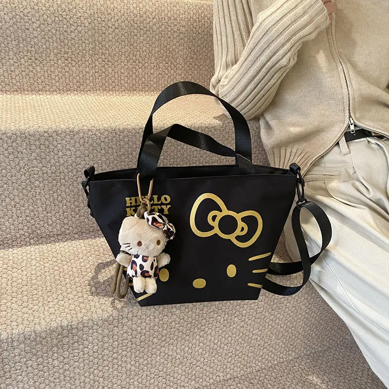 

Bag Hello Kitty Fashion High-capacity Cartoon Cute Handbag Canvas Printing Simplicity Inclined Shoulder Bag Design Y2k