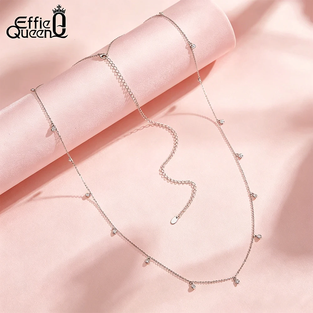 

Effie Queen Fashion Boho 925 Sterling Silver Zircon Tassel Belly Chain Summer Beach Bikini Waist Body Chain Party Jewelry CW01
