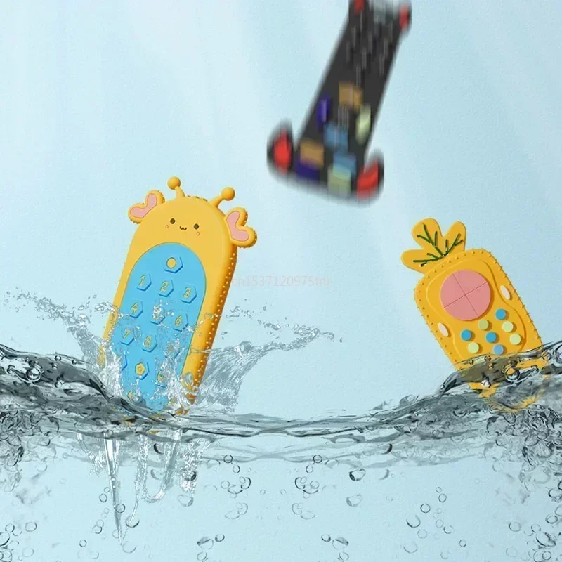 Baby Silicone Teether Toys Remote Control Shape Teether Rodent Gum Pain Relief Teething Toy Kids Sensory Educational