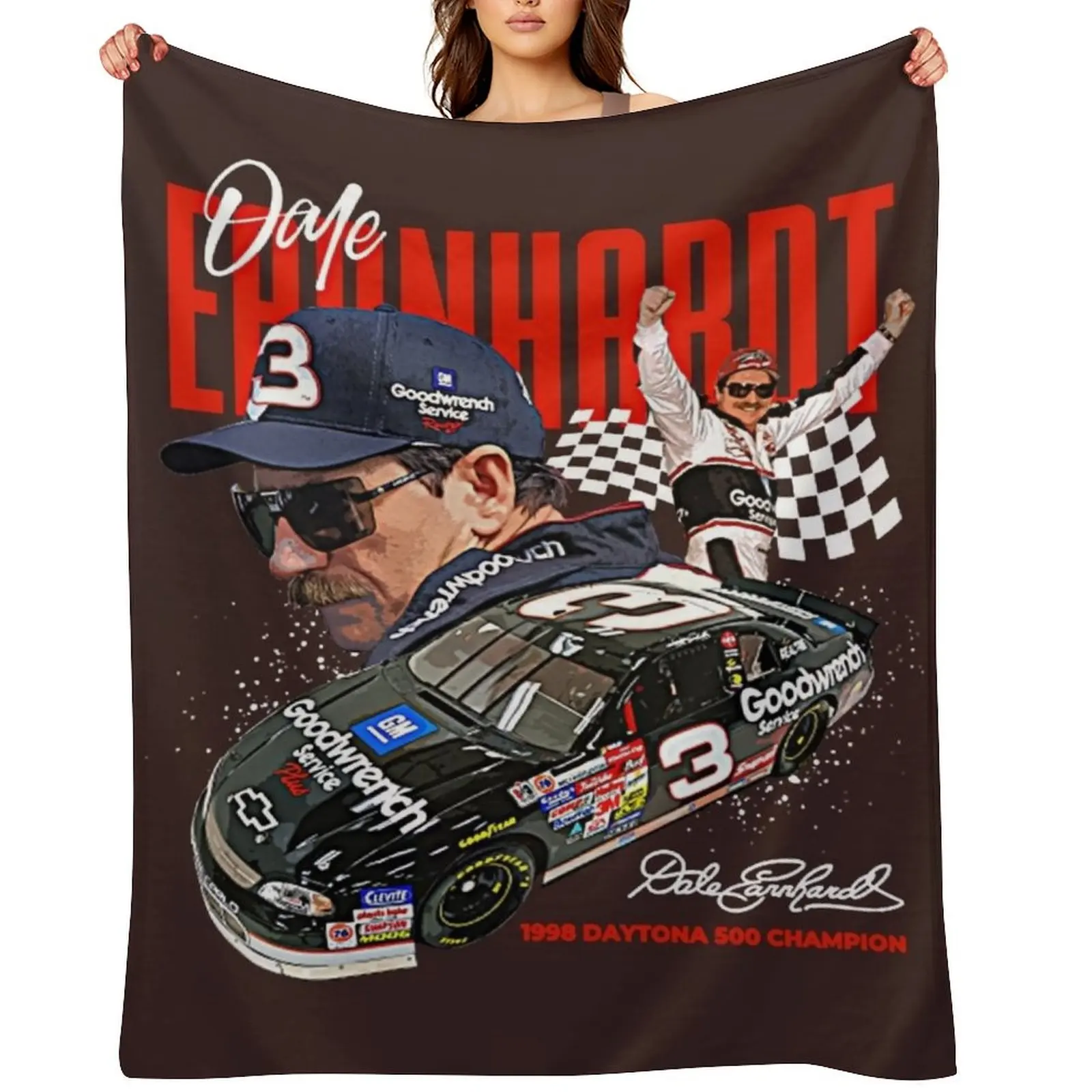 

Dale Earnhardt T-Shirt Throw Blanket wednesday Quilt Cute Plaid Soft Beds Blankets