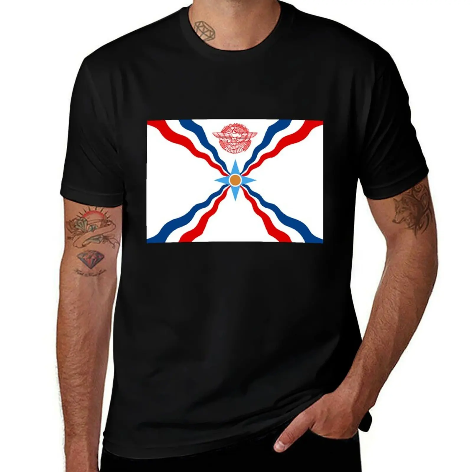 

Flag of Assyrian T-Shirt t shirts for man cotton t shirts for man slim fit cotton tshirt 100% T-Shirt
