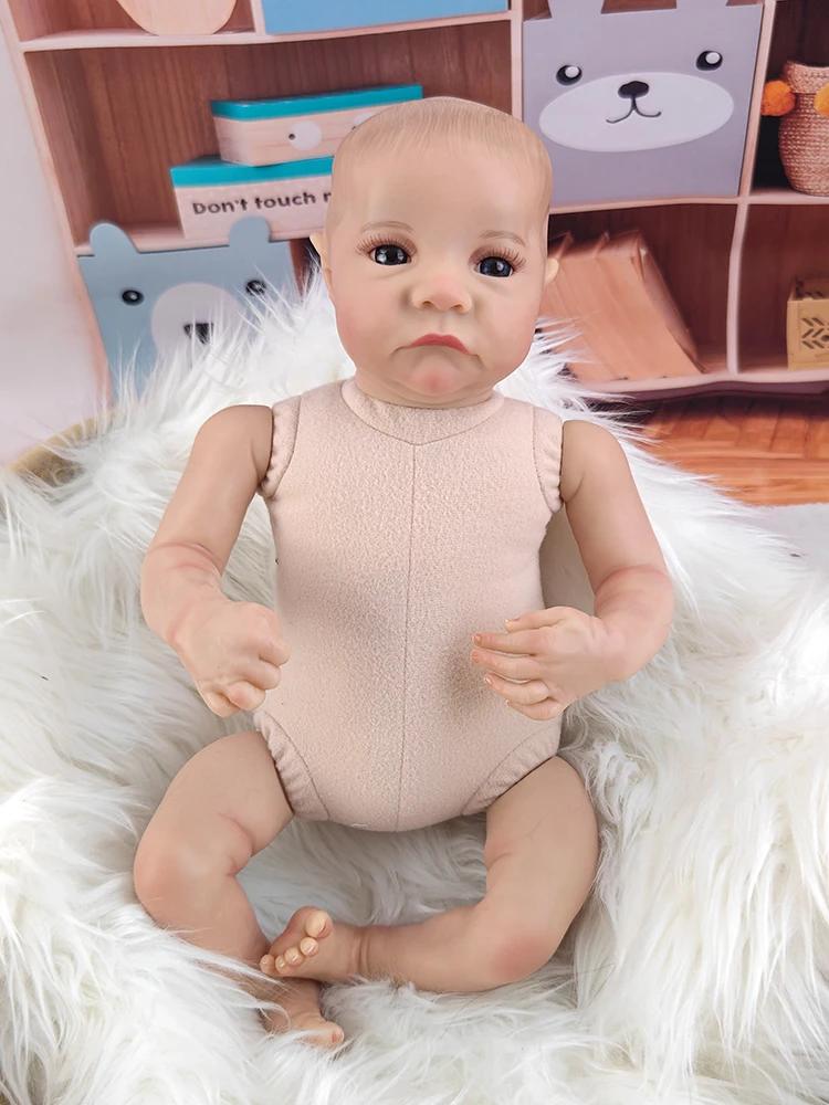 18Inch 46cm Boy Full Body Soft Silicone Vinyl Dolls Painted Newborn Baby Doll Toys For Kid\'s Christmas Gift Muñecas Reborn