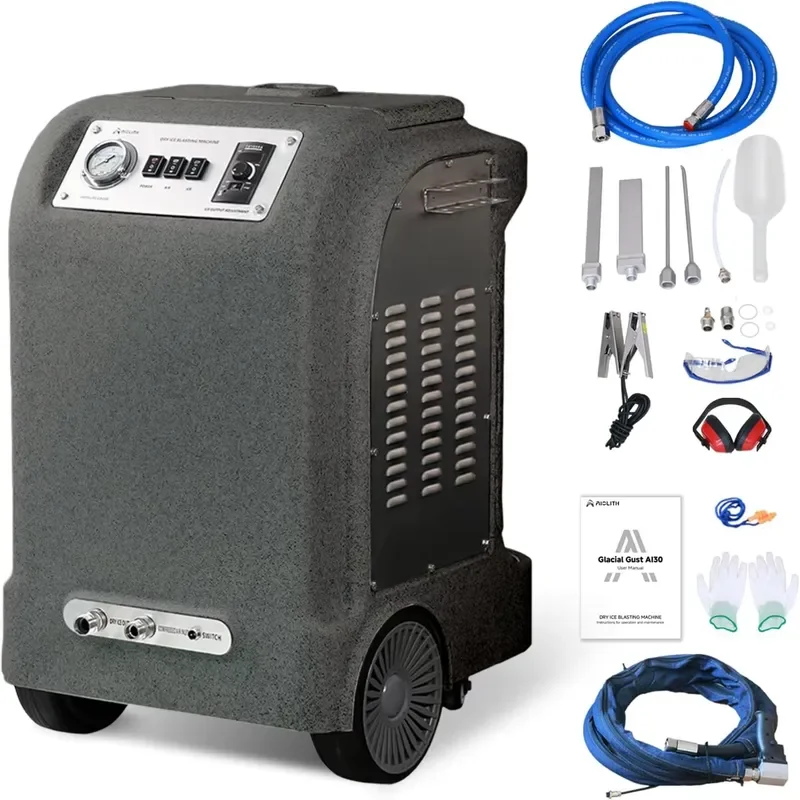 DIB30 33 Lbs Electric Dry Ice Blaster Machine Rust-Resistant Shell for Dry Ice Cleaning Cars Printing & Food New Condition