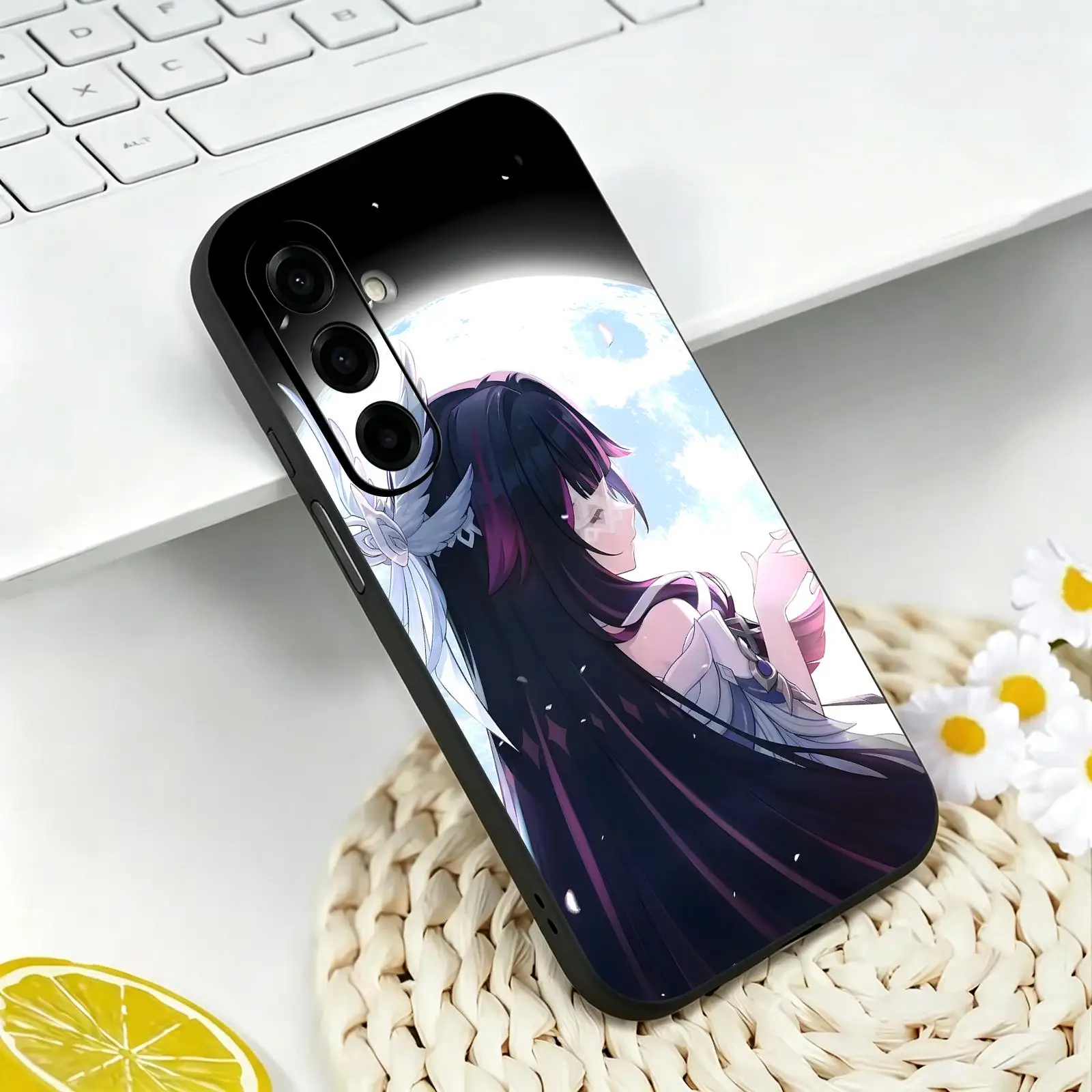 genshin impact Columbina  Phone Case For Samsung A57 A56 A37 A27 A17 A36 A26 A55 A35 Black Matte Soft Case