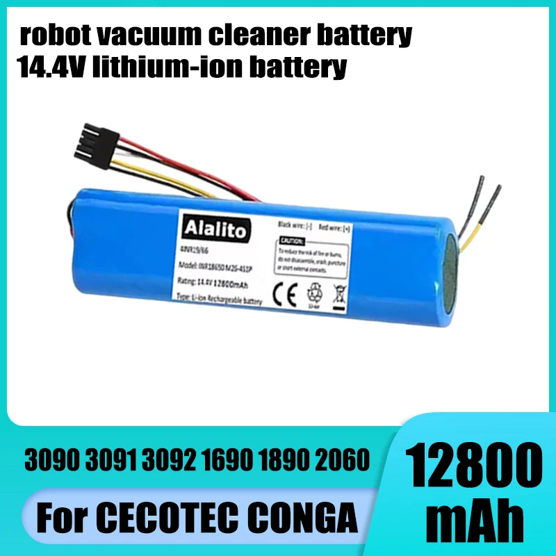For CECOTEC CONGA 3090 3091 3092 1690 1890 2090 robot vacuum cleaner battery pack replacement, longer range and more efficient