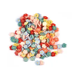 50Pcs 10.5mm Mini Colorful Flower Patches Appliques DIY Embroidery Sewing Accessories For Kids Clothing Decor Handmade Crafts