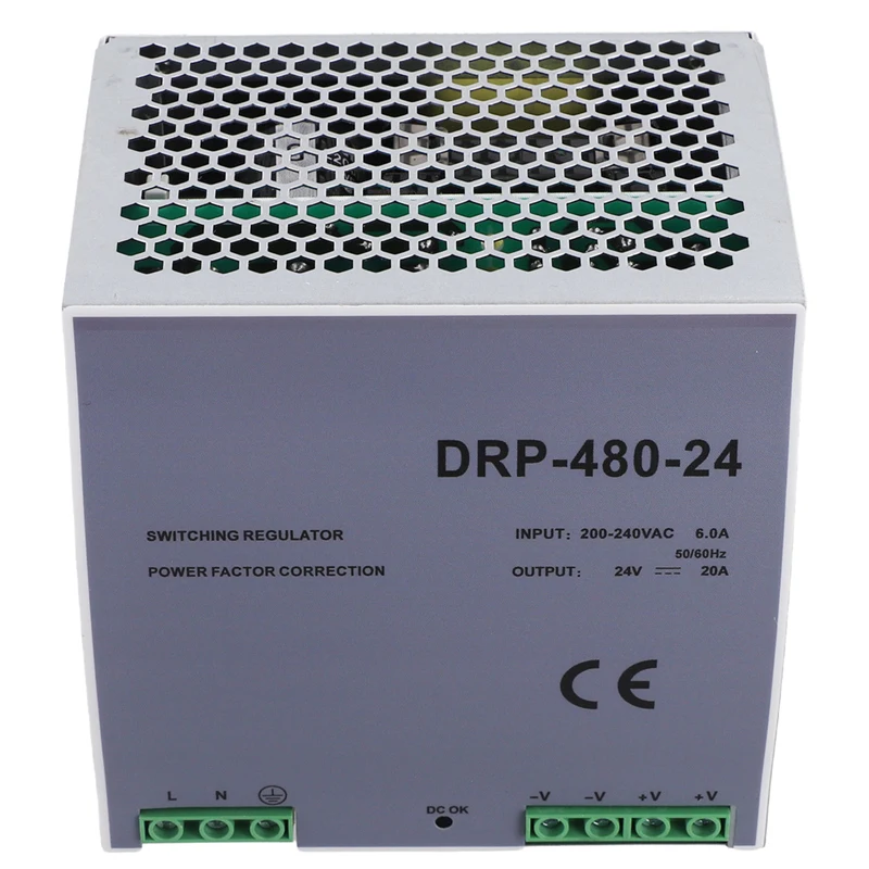 DRP-480 24V 480W Din Rail Power Supply Ac-Dc Driver Voltage Regulator Power Suply 100V-240V