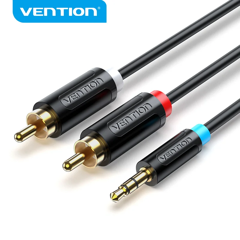 Vention RCA Cable Aux Audio Cable 3.5mm TRS Jack Male To 2-Male RCA Adapter Splitter Connecter for Amplifiers Speaker Tablet