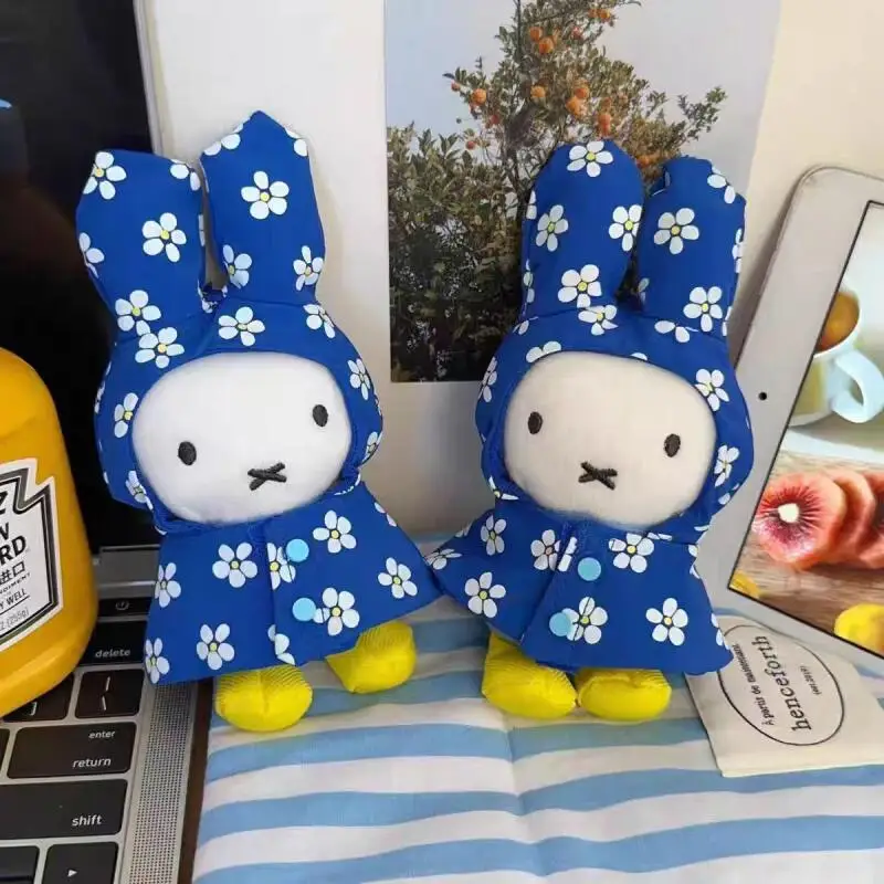 Raincoat Style Miffy Rabbit Pendant Cute Hanging Ornament Decorative Toy Girls Bag Key Chain Accessories Gift Collectible Decor