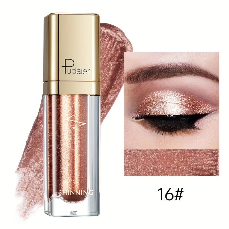 Pudaier Sombra de ojos brillante Sombra de ojos nacarada de diamante Sombra de ojos