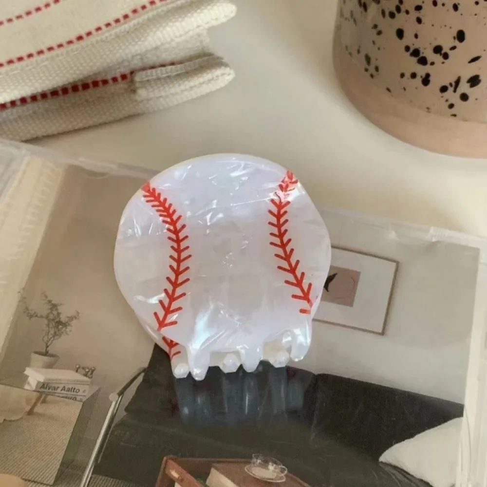 Funny Acrylic Shark Hair Clip Large Size Y2K Style Basketball Hair Claw New Style Fashion Design Football Hair Clip view 2