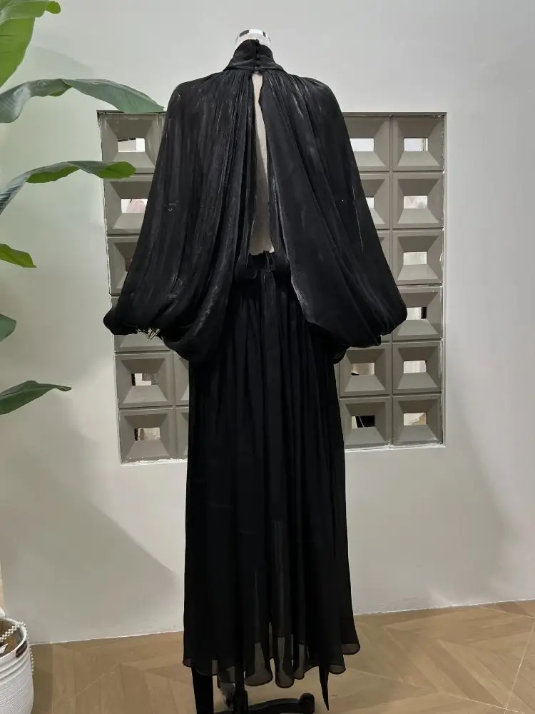 

2025 Новые женские вечерние платья с длинным рукавом для ночного клуба, модные элегантные модные сексуальные плиссированные платья для выступлений знаменитостей, платье на день рождения