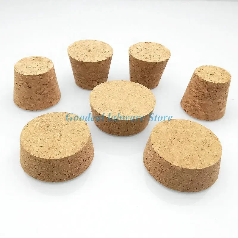 100/200/500pcs Top DIA 7.5mm to 54mm Wooden Cork Lab Glass Bottle Stopper Kettle Pudding Bottle Cork plug Test Tube Wood Cap