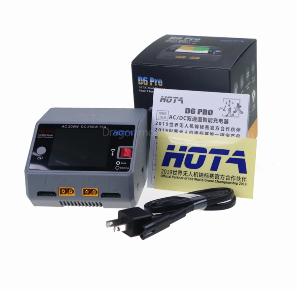 HOTA D6 Pro Smart Charger AC200W DC650W 15A for Lipo LiIon NiMH Battery with iPhone Samsung Wireless Charging