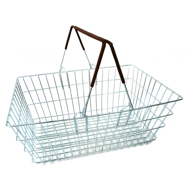 custom.Foshan 21L Wire Shopping Basket with 2 Handles Retail Metal Mesh Steel Material